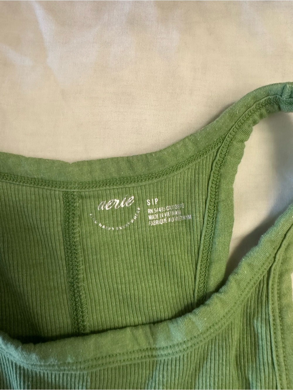 aerie Green Ribbed Racerback Tank - Picture 2 of 3